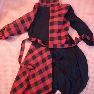 Medium Plaid Mismatched Red and Black Dress